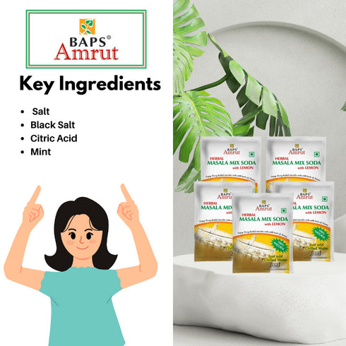 Baps Amrut Herbal Masala Mix Soda With Lemon