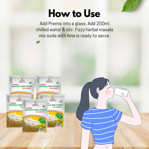 Baps Amrut Herbal Masala Mix Soda With Lemon