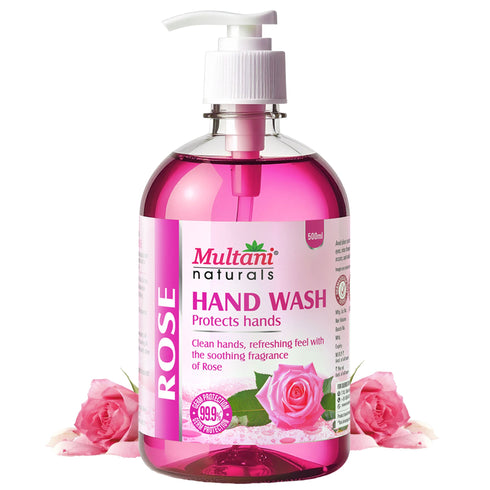 Multani Pharmaceuticals Limited Multani Naturals Rose Hand Wash Clean Hands Refreshing feel with the soothing fragrance of Rose 99 9 Germ Protection