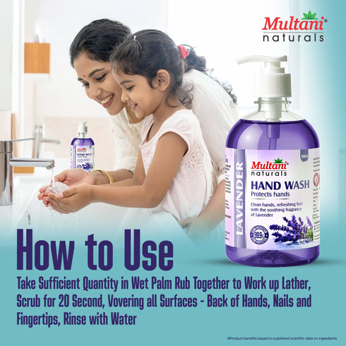 Multani Pharmaceuticals Limited Multani Naturals Lavender Hand Wash Gentle Hand Cleanser with Natural Ingredients Germ Protection Liquid Hand Wash