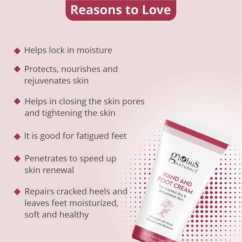 Globus Naturals Nourishing Hand & Foot Cream For Dry & Rough Skin