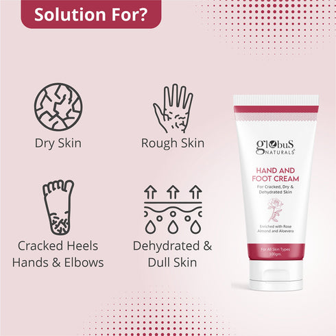 Globus Naturals Nourishing Hand & Foot Cream For Dry & Rough Skin