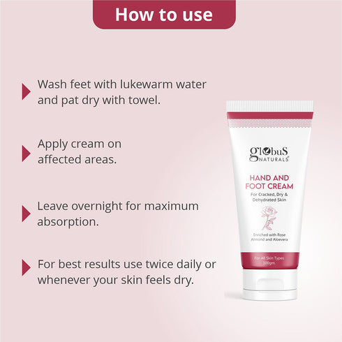 Globus Naturals Nourishing Hand & Foot Cream For Dry & Rough Skin