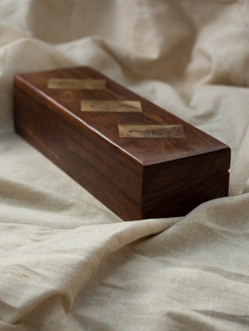 The India Craft House Handcrafted Wooden Dominoes Game With Box