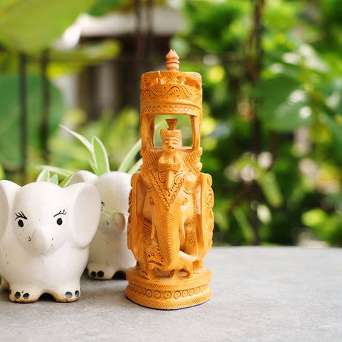 CREATUNIQ Handmade Wooden Ambari Elephant