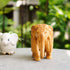 CREATUNIQ Wooden Elephant, Trunk Down with Shikari Carving