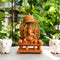 CREATUNIQ Handmade Wooden Ganesha Idol, with Chatra