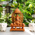 CREATUNIQ Handmade Wooden Ganesha Idol, with Chatra