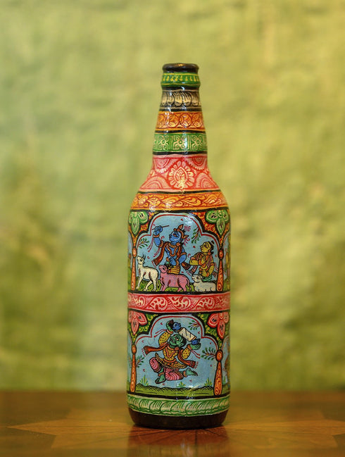 The India Craft House Handpainted Pattachitra Art Curio | Krishna Theme