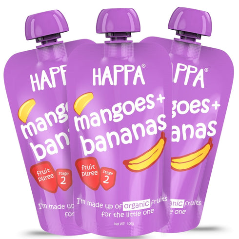 Happa Organic Baby Food Mango and Banana Puree