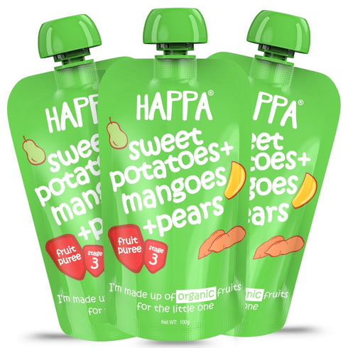 Happa Organic Baby Food Sweet Potato Mango and Pear Puree
