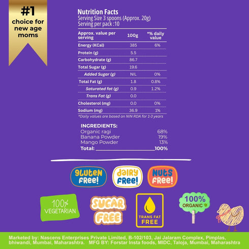Happa Ragi Mango Banana Cereal for Babies