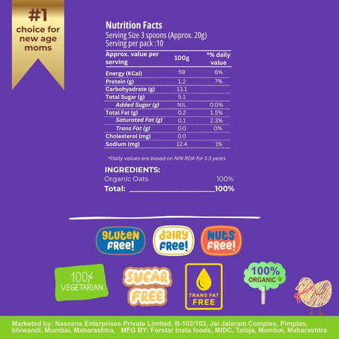 Happa Oatmeal Cereal for Babies