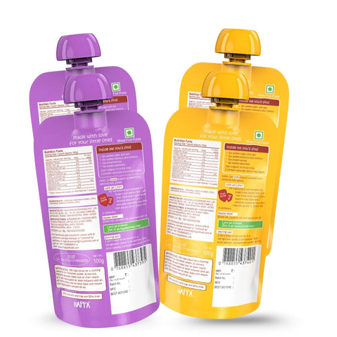 Happa Healthy Baby Food Apple & Mango + Mango & Banana Puree