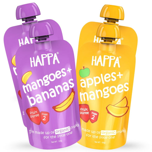 Happa Healthy Baby Food Apple & Mango + Mango & Banana Puree