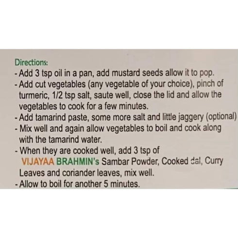 Vijayaa Brahmin's Sambar Powder