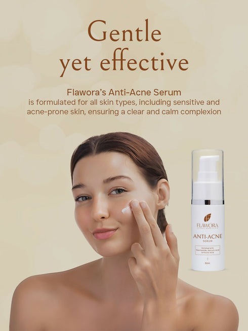 Flawora Anti-Grey Hair Serum|Anti Acne Serum & Gold Face Serum Combo
