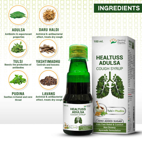 Healing Pharma Healtuss Adulsa Cough Syrup