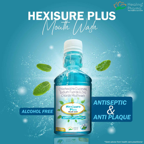 Healing Pharma Hexisure Antibacterial & Antiseptic Mouthwash