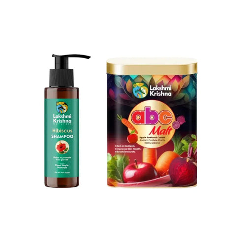 Lakshmi Krishna Naturals Hibiscus Shampoo + ABC Malt