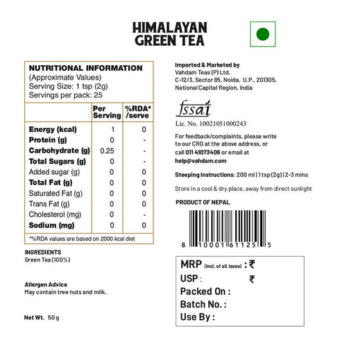 Vahdam Himalayan Green Tea|Gift Set