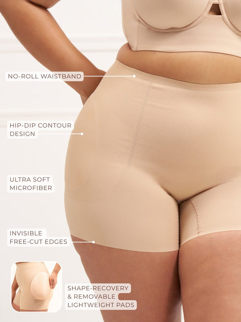 UNDERNEAT Hip Dip Shapewear Shorts - Beige