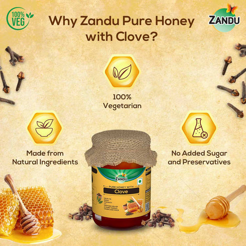 Zandu Pure Honey with Clove