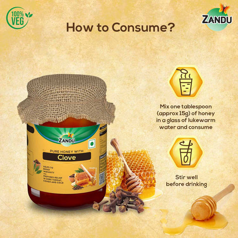 Zandu Pure Honey with Clove