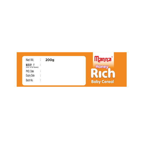 Manna Foods Baby Cereal Sprouted Ragi and Honey powder 6 months + 200g