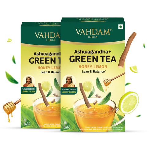 Vahdam Ashwagandha+ Honey Lemon Green Tea 18 TB
