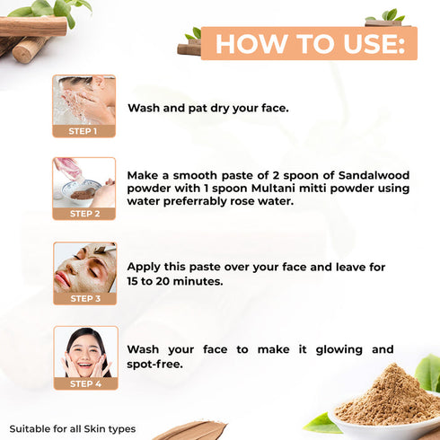 Olava Naturals Sandalwood Powder - 100% Pure & Natural Chandan Powder