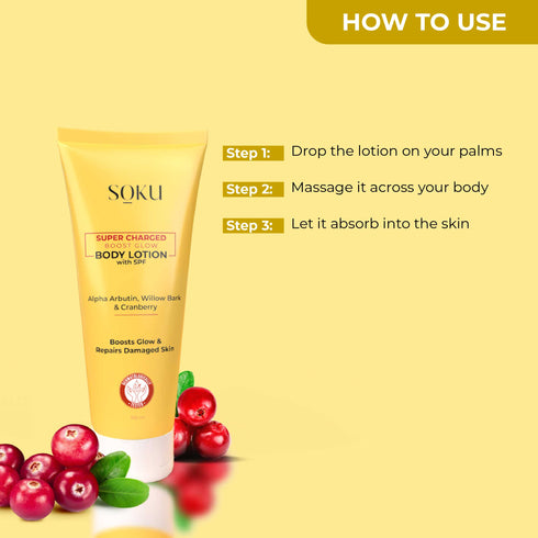 Soku Cosmetic Super Charged Boost Glow Body Lotion with SPF