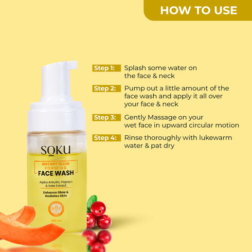 Soku Cosmetic Instant Glow Foaming Face Wash