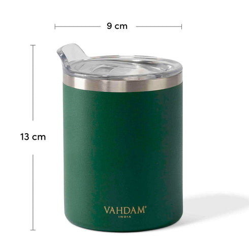 Vahdam Tea Hustle Tumbler Insulated Dark Green