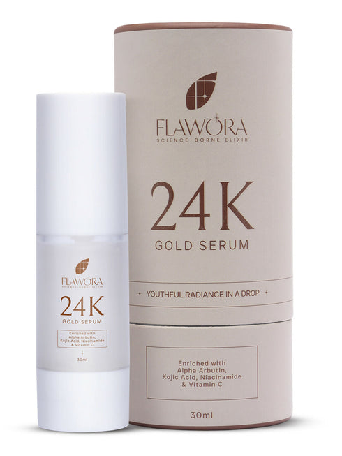 Flawora 24K Gold Face Serum For Brightening|Anti-Aging And Anti Acne Serum To Reduce Blackheads And Open Pores