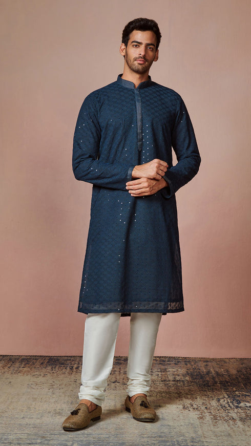 Manyavar Feroze Chikankari Kurta