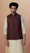 Manyavar Maroon Floral Print Jacket