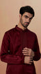 Manyavar Maroon Self Booti Kurta Pajama