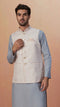 Manyavar Off White Self Design Jacket