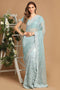 Mohey Light Blue Net Saree