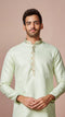 Manyavar Mint Green Golden Motif Kurta Pajama