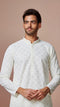 Manyavar Off White Chikankari Kurta Set