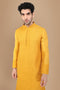 Manyavar Amber Yellow Self Design Kurta Set