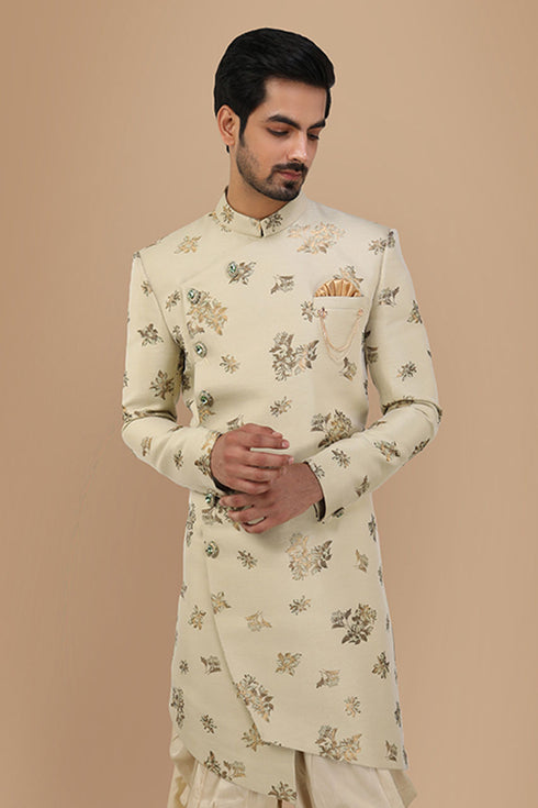 Manyavar Aristocratic Pista Indo Western Set