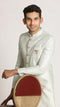 Manyavar Aqua Green Self Design Indo Western