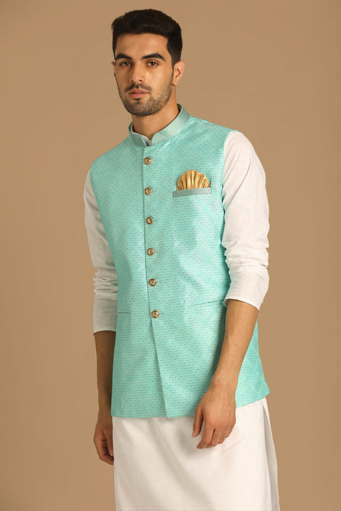 Manyavar Fashionable Green Jacket