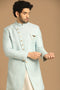 Manyavar Lavish Light Blue Indo Western Set
