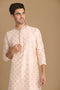 Manyavar Chanderi Pink Kurta Set
