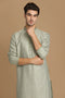 Manyavar Sage Green Self Embroidered Kurta Set