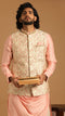 Manyavar Cream And Gajaree Kurta Jacket Set